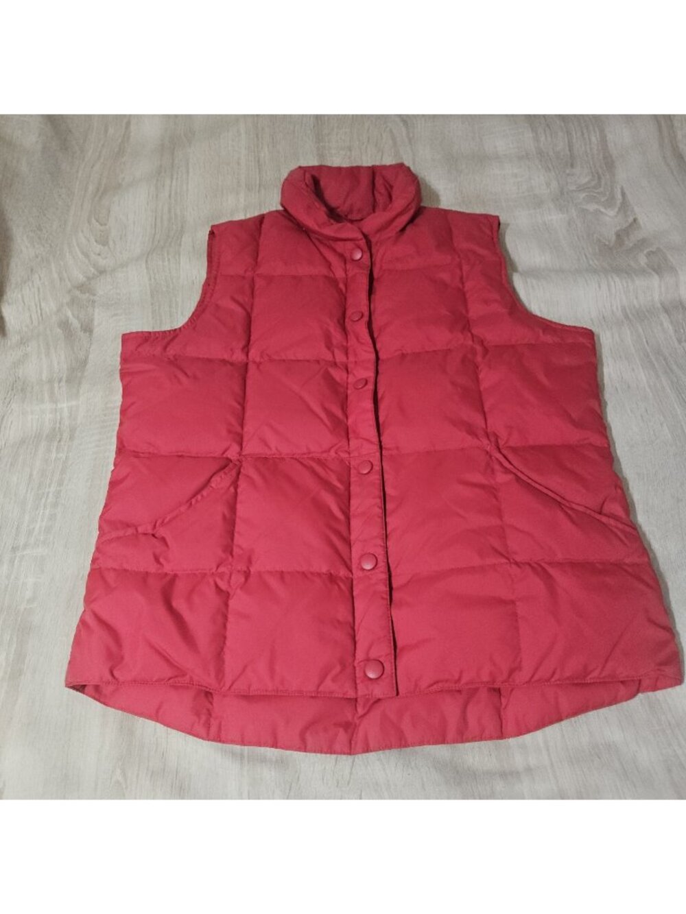 Lands End Womens Size S 6-8 Down Filled Puffer Vest Lightweight Warm Quilted Red
